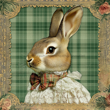 Easter Rabbit Sign, DCO-13459, Sign For Wreath, 10x10